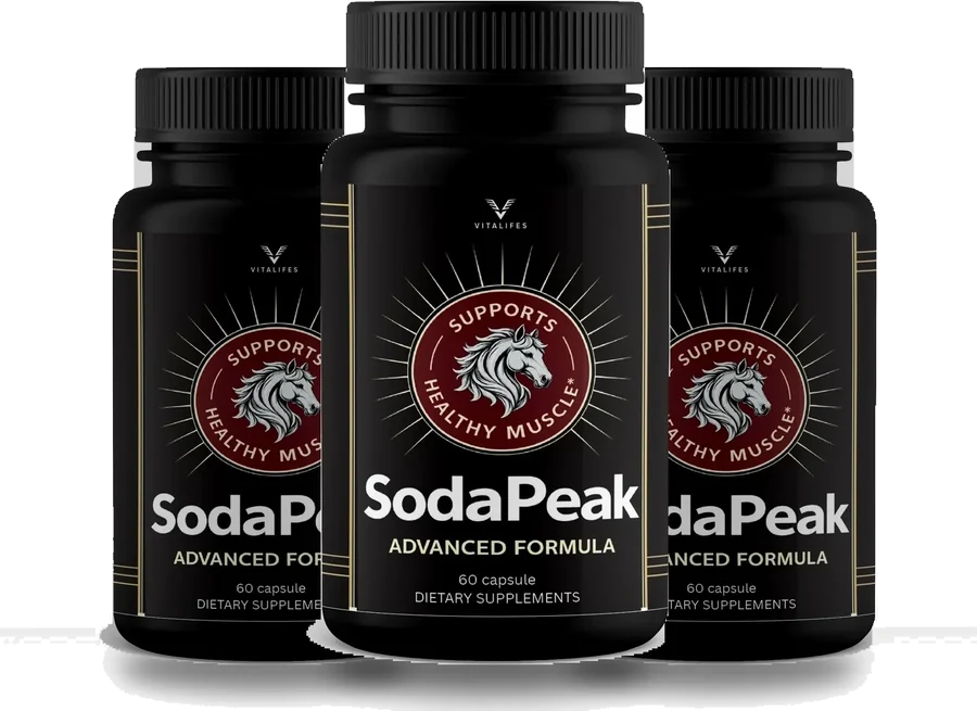 SodaPeak three-bottle pack, 3 black bottles of 60 capsules