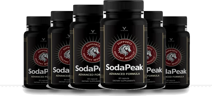 SodaPeak six-bottle pack, 6 black bottles of 60 capsules
